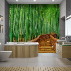 Fotomural Vinilo Baño Bambu