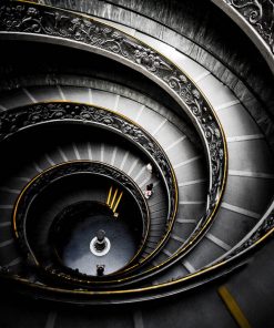 Vinilo Fotomural Lienzo Escalera Negra Vaticano