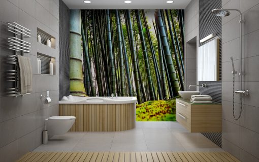 Vinilo baño Bosque Bambu