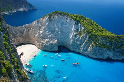 Lienzo Playa Navagio Grecia