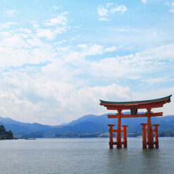 Lienzo Santuario Itsukushima Japon