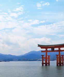 Lienzo Santuario Itsukushima Japon