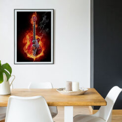Lienzo Comedor Musica Rock Guitarra