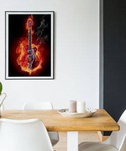 Lienzo Comedor Musica Rock Guitarra