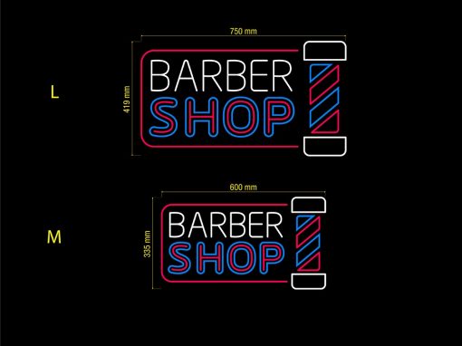 Neon Led Barbería Barber Shop Medidas