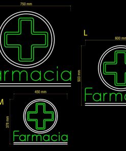 Neon Led Farmacia RedondoMedidas