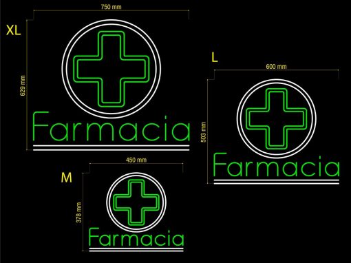 Neon Led Farmacia RedondoMedidas