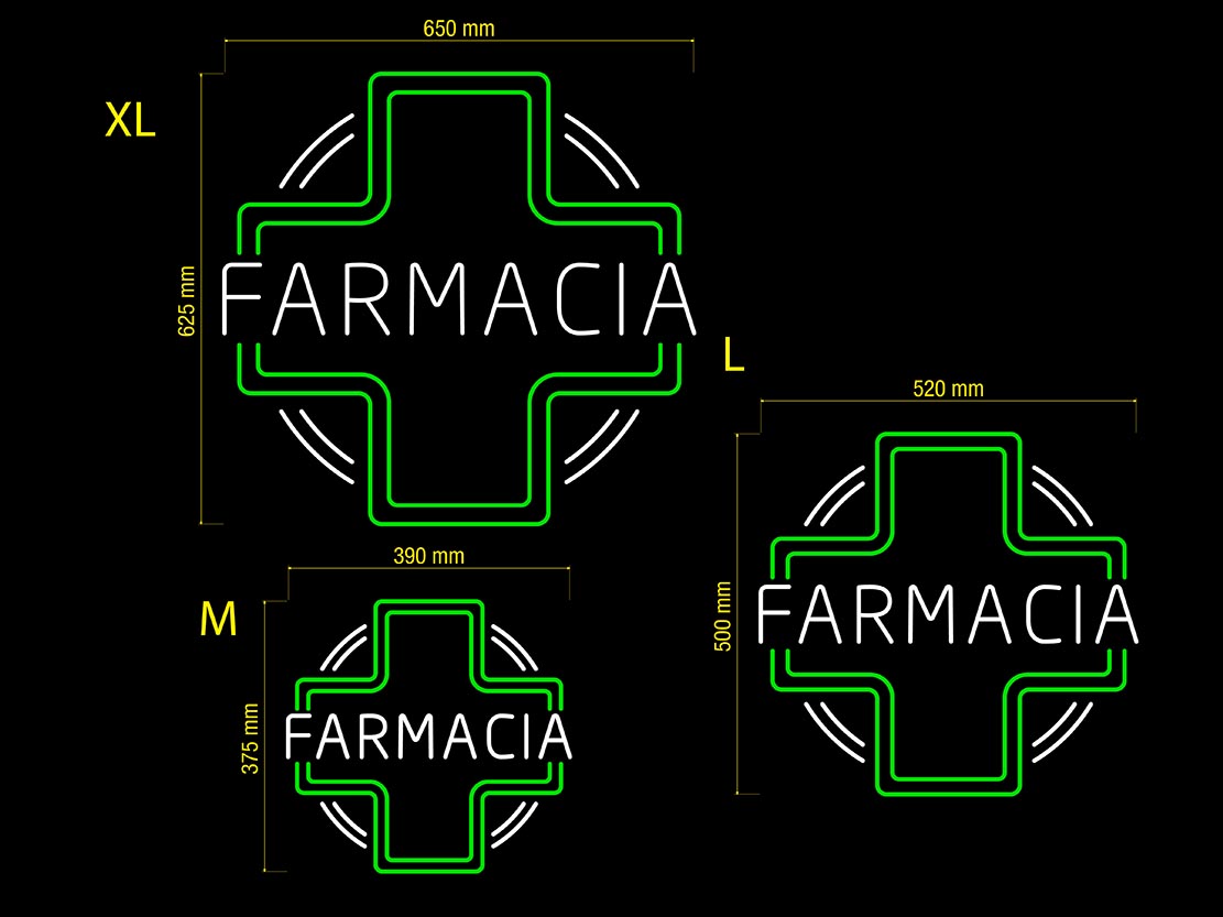 Letras Farmacia con iluminación Led