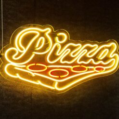 Neon Led Pizza, para restaurantes y pizzerias iluminación led verde pistacho y naranja