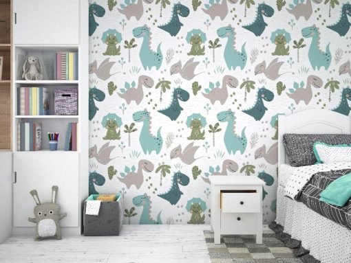 papel pintado adhesivo dinosaurios habitación