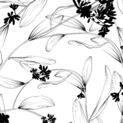 papel pintado adhesivo flores negras salon