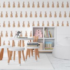 papel pintado conejos habitación
