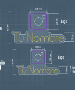 Neon Led Instagram Medidas