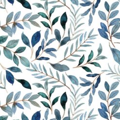 papel pintado adhesivo flores azules habitación