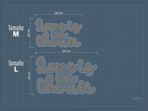 Neon Led Boda Love is in the air medidas