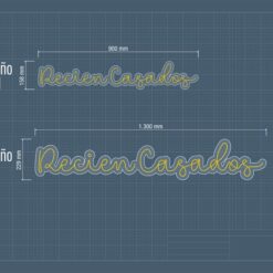 Neon LED Recién Casados medidas