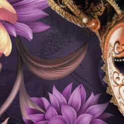 Revestimiento Paredes Autoadhesivo Textura Efecto Estuco Veneciano Flores y mascaras