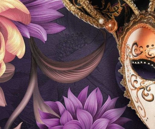 Revestimiento Paredes Autoadhesivo Textura Efecto Estuco Veneciano Flores y mascaras