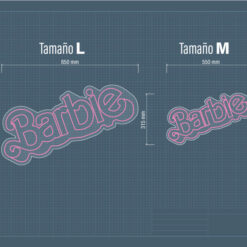 Neon led barbie con letras en neon rosa y metacrilato transparente medidas y cotas