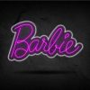 Neon led barbie retro con letras en neon rosa y metacrilato transparente