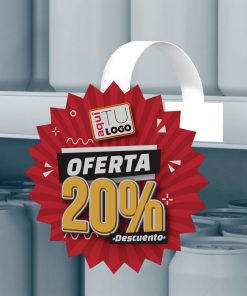 Stopper Oferta Porcentaje forma estrella para lineales de alimentacion