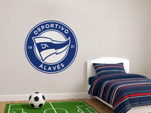 Montaje de habitación juvenil con Vinilo Decorativo Auto Adhesivo de Futbol Escudo del Deportivo Alavés