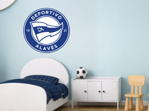 Montaje de habitación infantil con Vinilo Decorativo Auto Adhesivo de Futbol Escudo del Deportivo Alavés