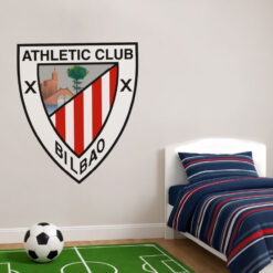 Montaje de habitación juvenil con Vinilo Decorativo Auto Adhesivo de Futbol Escudo del Athletic Club de Bilbao