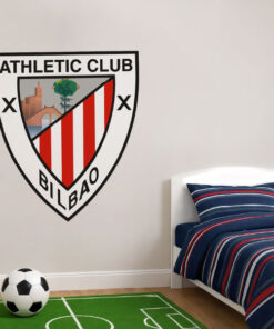 Montaje de habitación juvenil con Vinilo Decorativo Auto Adhesivo de Futbol Escudo del Athletic Club de Bilbao