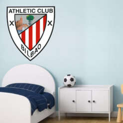 Montaje de habitación infantil con Vinilo Decorativo Auto Adhesivo de Futbol Escudo del Athletic Club de Bilbao