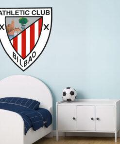 Montaje de habitación infantil con Vinilo Decorativo Auto Adhesivo de Futbol Escudo del Athletic Club de Bilbao