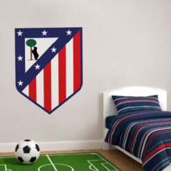 Montaje de habitación infantil con Vinilo Decorativo Auto Adhesivo de Futbol Escudo del Club Atlético de Madrid