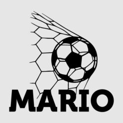 Vinilo Futbol Balón con Red y nombre color negro