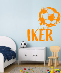 Montaje de habitación infantil con Vinilo Balón de fútbol