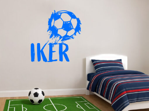 Montaje de habitación juvenil con Vinilo Balón de fútbol