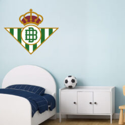 Montaje de habitación intantil con Vinilo Decorativo Auto Adhesivo de Futbol Escudo del Real Betis Balompié