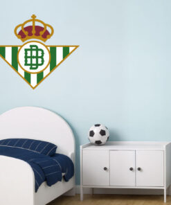 Montaje de habitación intantil con Vinilo Decorativo Auto Adhesivo de Futbol Escudo del Real Betis Balompié