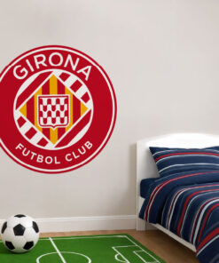 Montaje de habitación juvenil con Vinilo Decorativo Auto Adhesivo de Futbol Escudo del Girona Fútbol Club