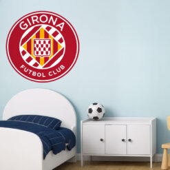 Montaje de habitación infantil con Vinilo Decorativo Auto Adhesivo de Futbol Escudo del Girona Fútbol Club