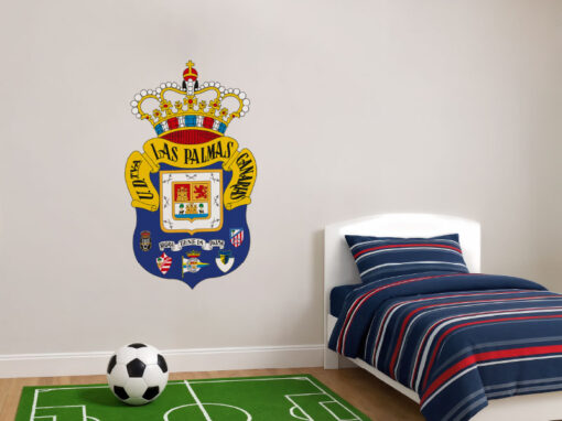 Montaje de habitación juvenil con Vinilo Decorativo Auto Adhesivo de Futbol Escudo de la Unión Deportiva Las Palmas