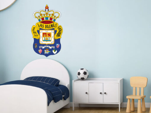 Montaje de habitación infantil con Vinilo Decorativo Auto Adhesivo de Futbol Escudo de la Unión Deportiva Las Palmas