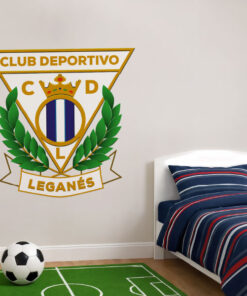 Montaje de habitación juvenil con Vinilo Decorativo Auto Adhesivo de Futbol Escudo del Club Deportivo Leganés