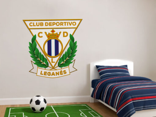 Montaje de habitación juvenil con Vinilo Decorativo Auto Adhesivo de Futbol Escudo del Club Deportivo Leganés
