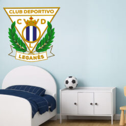 Montaje de habitación infantil con Vinilo Decorativo Auto Adhesivo de Futbol Escudo del Club Deportivo Leganés
