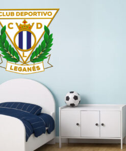 Montaje de habitación infantil con Vinilo Decorativo Auto Adhesivo de Futbol Escudo del Club Deportivo Leganés