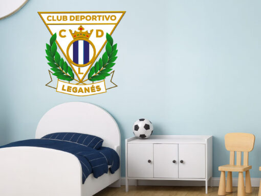 Montaje de habitación infantil con Vinilo Decorativo Auto Adhesivo de Futbol Escudo del Club Deportivo Leganés