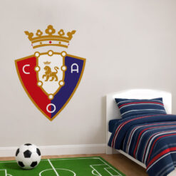 Montaje de habitación juvenil con Vinilo Decorativo Auto Adhesivo de Futbol Escudo del Club Atlético Osasuna