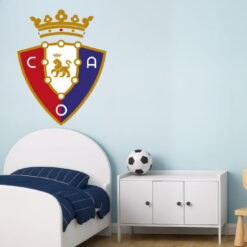Montaje de habitación infantil con Vinilo Decorativo Auto Adhesivo de Futbol Escudo del Club Atlético Osasuna