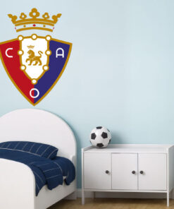 Montaje de habitación infanntil con Vinilo Decorativo Auto Adhesivo de Futbol Escudo del Club Atlético Osasuna