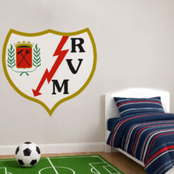 Montaje de habitación juvenil con Vinilo Decorativo Auto Adhesivo de Futbol Escudo del Rayo Vallecano
